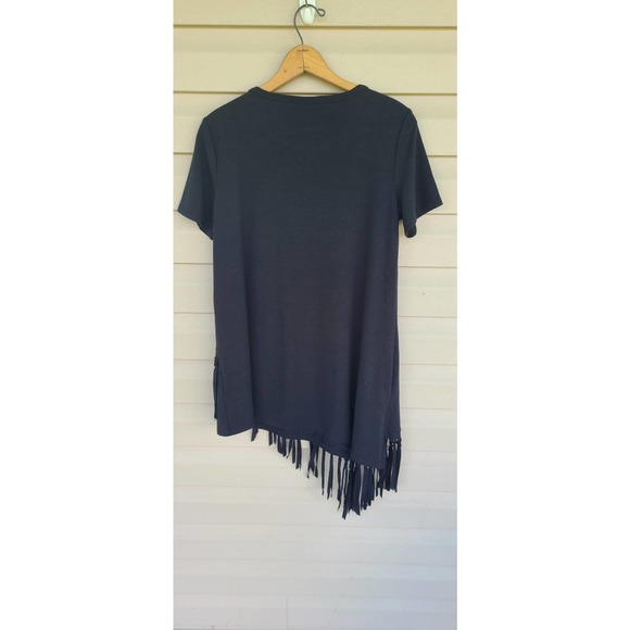 Serena William Signature Collection Asymmetrical  Fringe Black Top Small - Picture 2 of 6